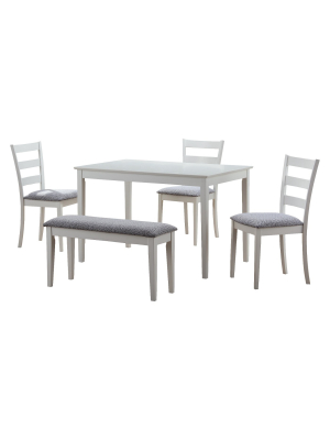 Dining Table Set - 5 Piece Set - White - Everyroom