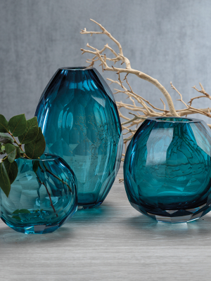 Maya Hand Cut Glass Vases