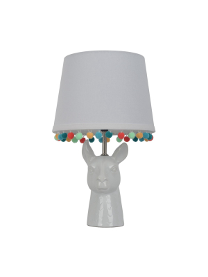 Llama Figural Table Lamp With Pom Pom Trim Shade - Pillowfort™