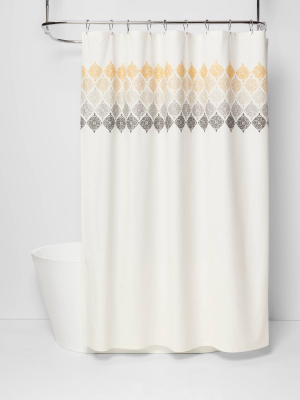 Medallion Shower Curtain Ombré White - Threshold™