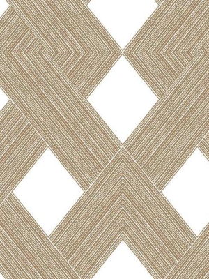 Beveled Edge Wallpaper In White And Gold From The Geometric Resource Collection By York Wallcoverings