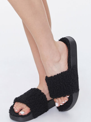 Faux Shearling Slides