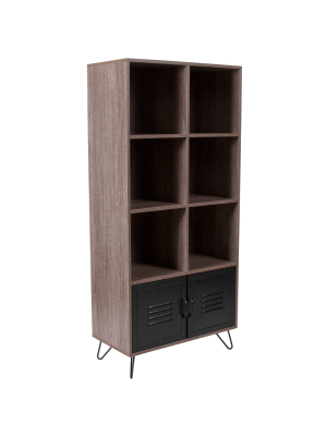 Woodridge Storage Shelf With Cabinet Brown - Riverstone Furniture