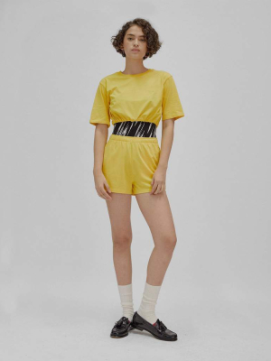 Cotton Crop Drawstring T-shirt Daffodil