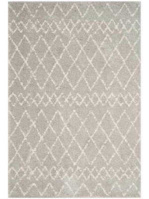 Berber Tribal Shag Light Gray/cream Area Rug