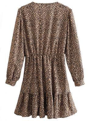 'nova' Wrap Top Leopard Print Dress