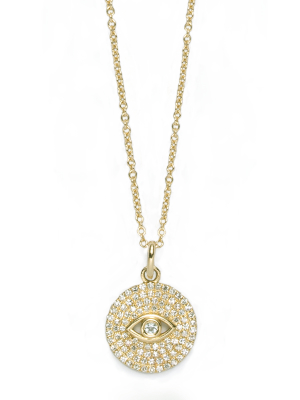 Large Pave Evil Eye Necklace