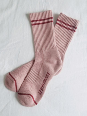 Le Bon Boyfriend Socks In Vintage Pink