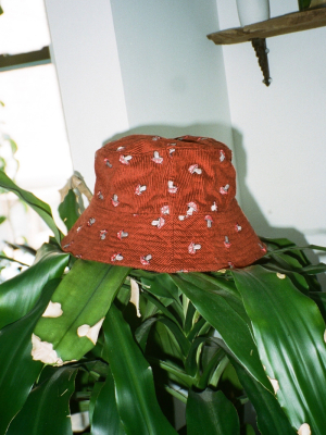 Embroidered Corduroy Bucket Hat