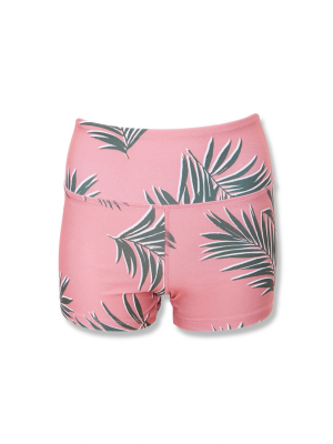 Active Tropical Print Biker Shorts