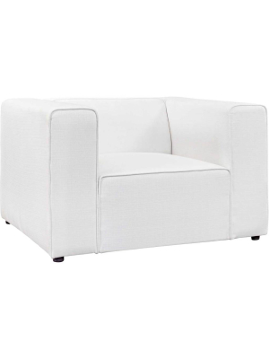 Maisie Upholstered Fabric Armchair White