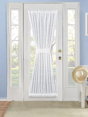 Kate Aurora Living Plaid Sheer French Door Curtain Panel With Tieback