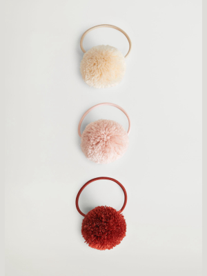 Pompons Hair Tie 3 Set