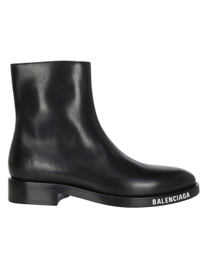 Balenciaga Logo Printed Ankle Boots