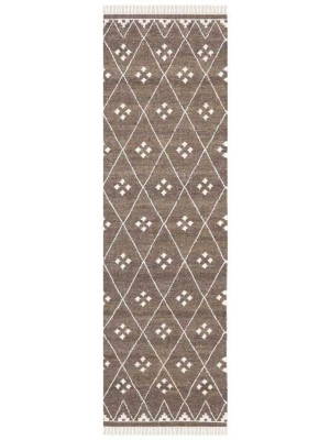 Natural Kilim Brown/ivory Runner Rug