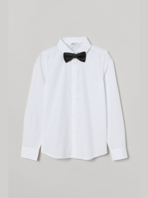 Shirt With Tie/bow Tie