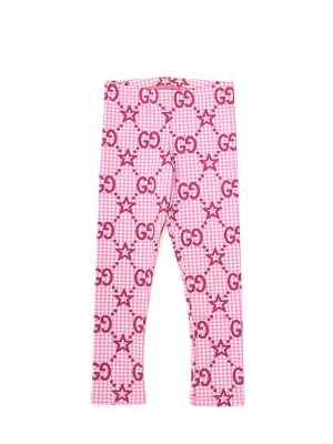 Gucci Kids Gg Motif Gingham Leggings