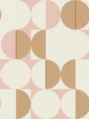 Pink & Gold Metallic Circles In Motion Wallpaper By Walls Republic