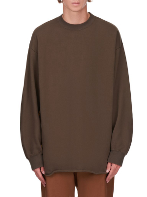 Oversized Crewneck Sweatshirt (ui2a4802-khaki)