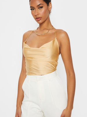 Nude Disco Cowl Neck Crop Top