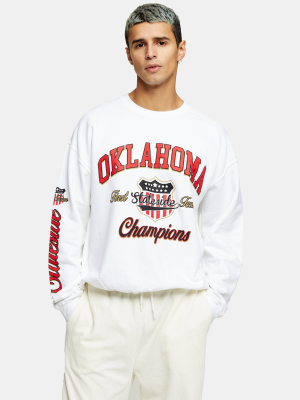 Oklahoma Print Sweatshirt In White