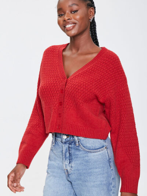 Textured Knit Cardigan Sweater