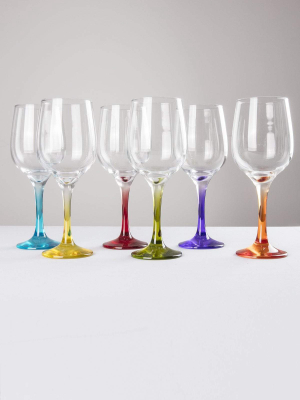 Set Of 6 Jewel Wine Glasses