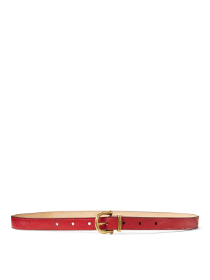 Leather Stirrup Skinny Belt