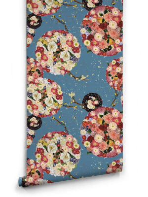 Flower Bomb Wallpaper In Blue From The Kingdom Home Collection By Milton & King