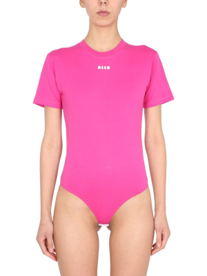 Msgm Logo Print Bodysuit