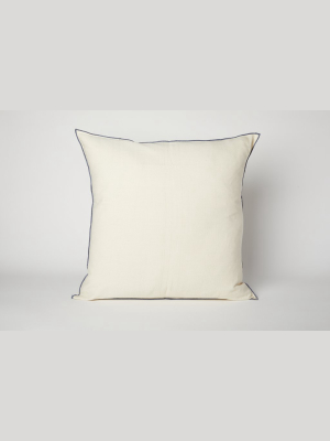 Off White / Grey Overlocking 20 X 20 Pillow