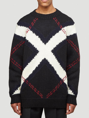 Alexander Mcqueen Oversized Argyle Intarsia Sweater