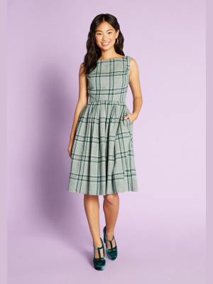 It All Plaids Up Swing Dress