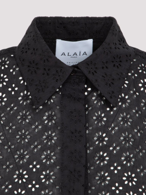 Alaïa Embroidered Cropped Blouse