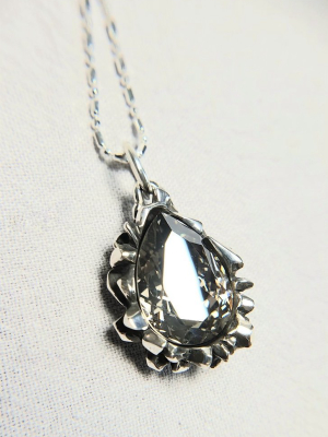 Pear Cut Black Diamond Pendant