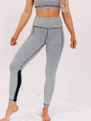 Black Striped Workout Leggings