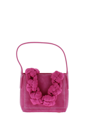 Perry054 Pink Knotted Front Strap Mini Square Handbag