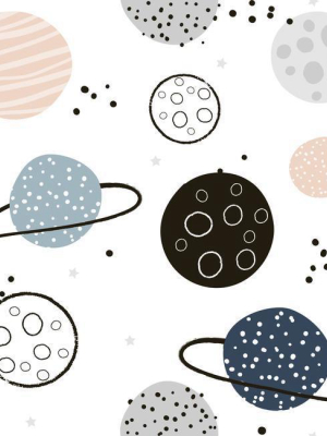 Planets Peel & Stick Wallpaper In Beige By Roommates For York Wallcoverings