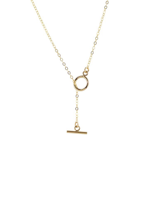 Toggle Style Drop Lariat Necklace
