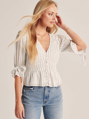 Tie-sleeve Peasant Top