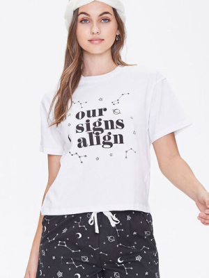 Our Signs Align Pajama Tee & Shorts Set