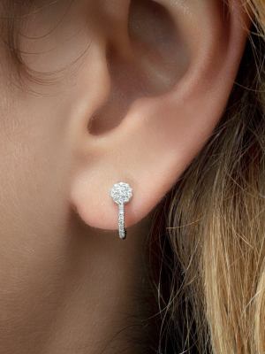 14kt White Gold Diamond Henrietta Earrings