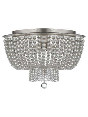 Jacqueline Flush Mount In Burnished Silver Leaf With Clear Glass