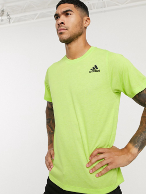 Adidas Training Logo T-shirt In Lime