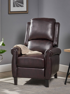 Haddan Faux Leather Recliner Club Chair - Christopher Knight Home