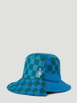 Jw Anderson Asymmetric Check Bucket Hat