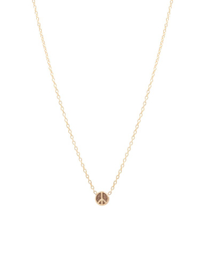 14k Itty Bitty Peace Sign Necklace