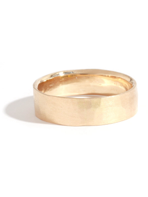 Hammered Texture 6mm Band - 14 Karat Yellow Gold