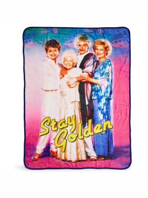 Just Funky The Golden Girls Stay Golden 45 X 60 Inch Fleece Throw Blanket