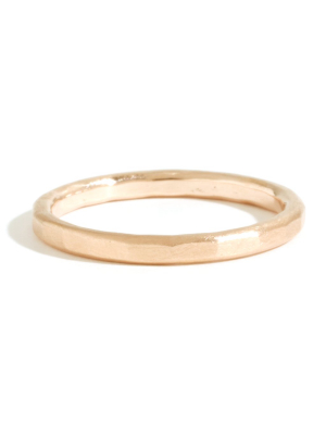 Hammered Texture 2mm Band - Yellow Gold